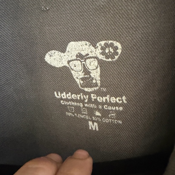 Udderly Perfect Gray Jacket with Peace Message - Picture 2 of 3